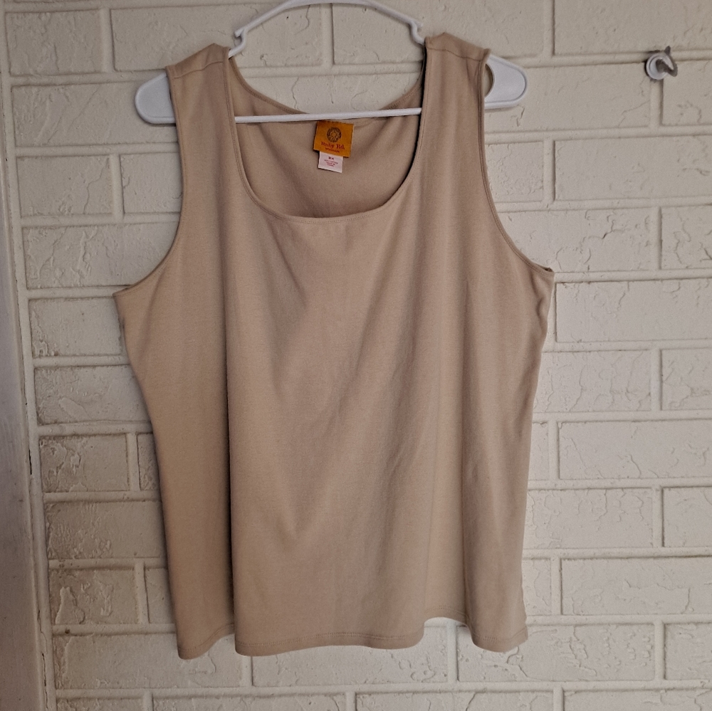 Ruby Rd. Tan/cream sleeveless tank top